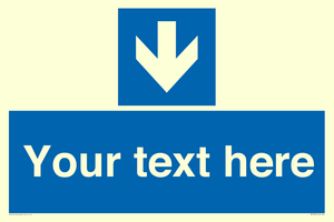 Custom Mandatory directional sign, blue arrow down